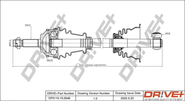 Arbre de transmission Dr!ve+ DP2110.10.0646