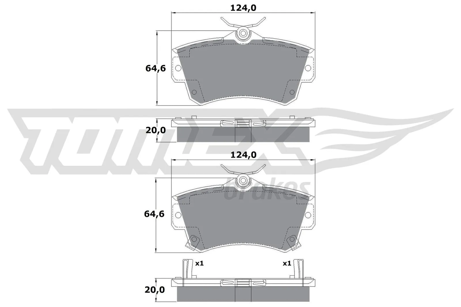 Kit de plaquettes de frein, frein à disque TOMEX Brakes TX 14-97