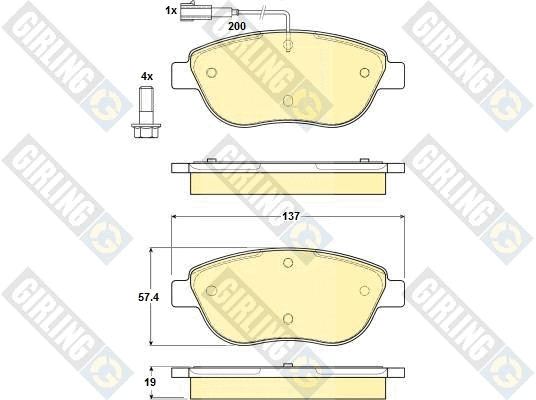 Kit de plaquettes de frein, frein à disque GIRLING 6114834
