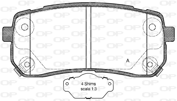 Kit de plaquettes de frein, frein à disque OPEN PARTS BPA1288.02