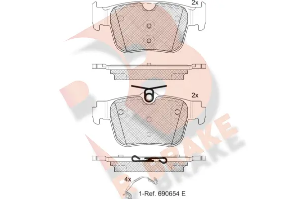 Kit de plaquettes de frein, frein à disque R BRAKE RB2410