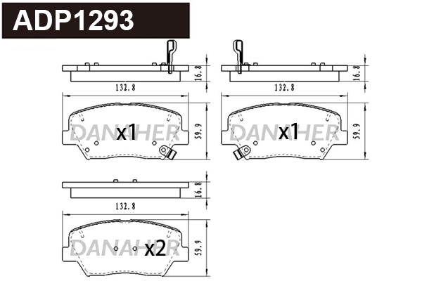 Kit de plaquettes de frein, frein à disque DANAHER ADP1293