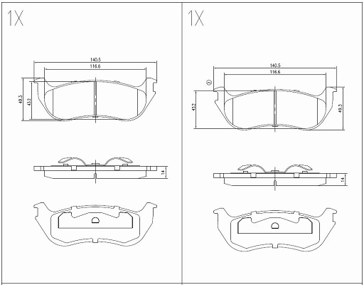 Kit de plaquettes de frein, frein à disque KLAXCAR FRANCE 24616z