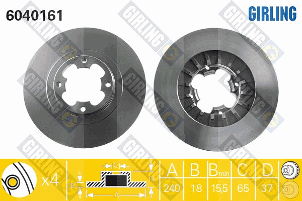 Disque de frein GIRLING 6040161