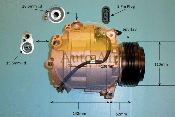 Compresseur, climatisation AUTO AIR GLOUCESTER 14-9792P