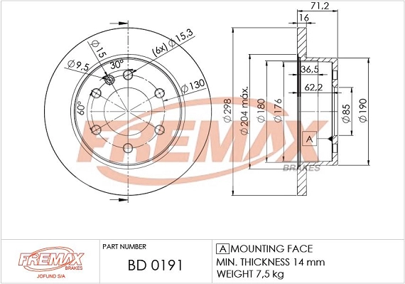 Disque de frein FREMAX BD-0191