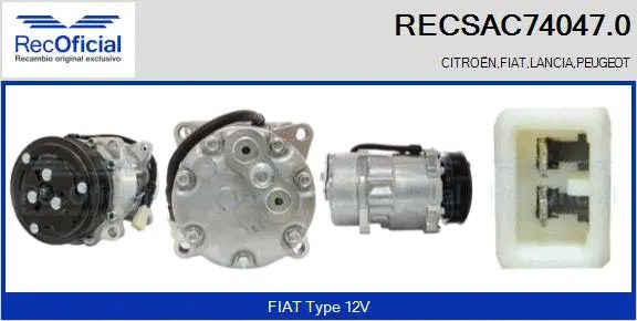 Compresseur, climatisation RECOFICIAL RECSAC74047.0
