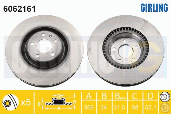 Disque de frein GIRLING 6062161