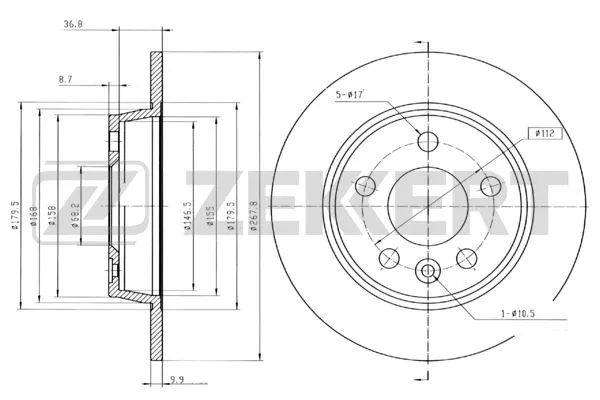 Disque de frein ZEKKERT BS-5197B