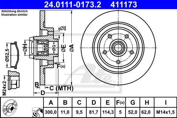 Disque de frein ATE-APAC 24.0111-0173.2