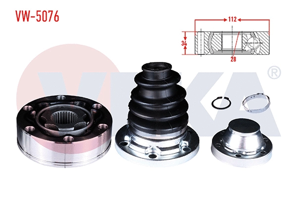Jeu de joints, arbre de transmission VEKA VW-5076