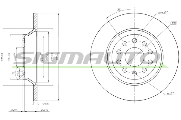 Disque de frein SIGMAUTO DBC506S