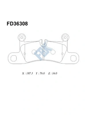 Kit de plaquettes de frein, frein à disque FBK FD36308