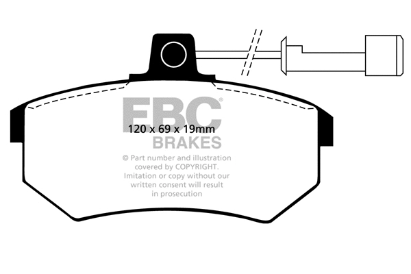 Kit de plaquettes de frein, frein à disque EBC Brakes DP3486C