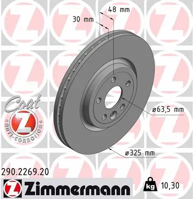 Disque de frein ZIMMERMANN 290.2269.20