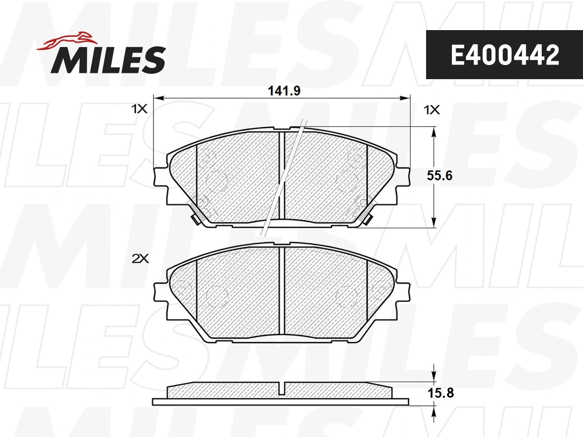 Kit de plaquettes de frein, frein à disque MILES E400442
