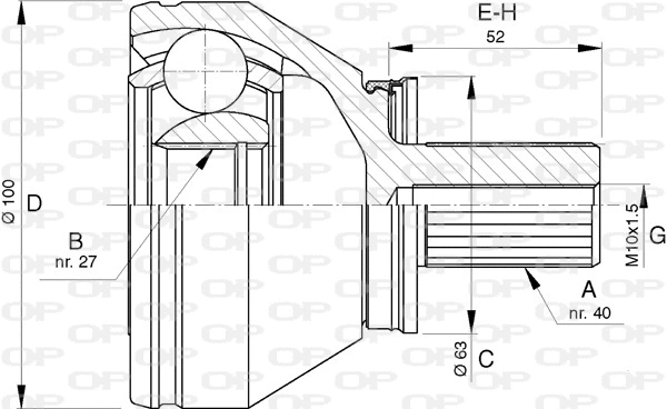 Jeu de joints, arbre de transmission OPEN PARTS CVJ5744.10