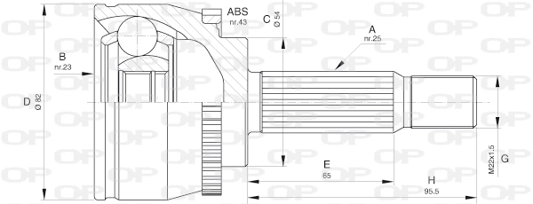 Jeu de joints, arbre de transmission OPEN PARTS CVJ5601.10