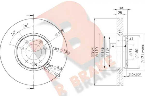 Disque de frein R BRAKE 78RBD24755