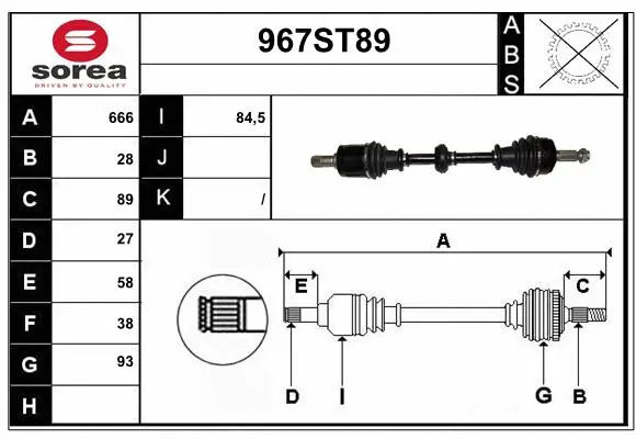 Arbre de transmission STARTCAR 967ST89