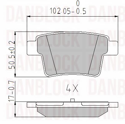 Kit de plaquettes de frein, frein à disque DANBLOCK DB 510480