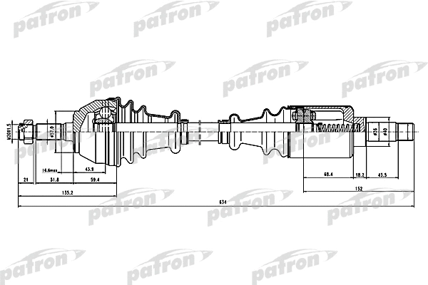 Arbre de transmission PATRON PDS0100