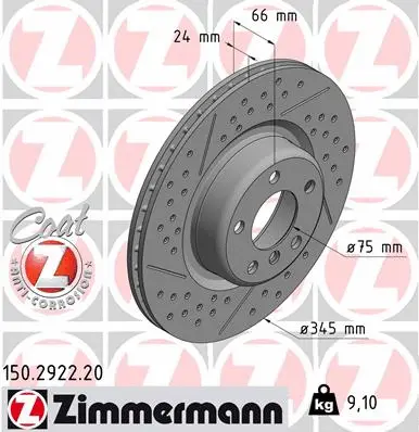Disque de frein ZIMMERMANN 150.2922.20