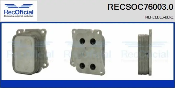 Radiateur d'huile RECOFICIAL RECSOC76003.0