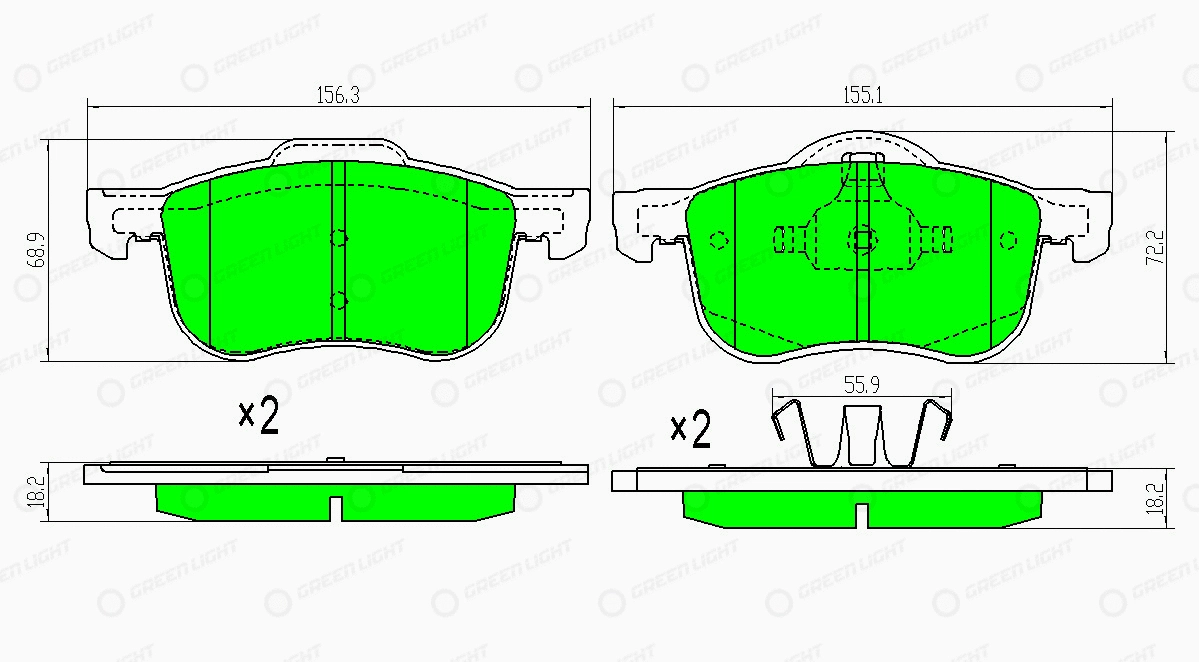 Kit de plaquettes de frein, frein à disque Automotive Adriado GLBP0110