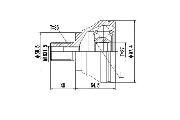 Jeu de joints, arbre de transmission DYNAMATRIX DCV803002
