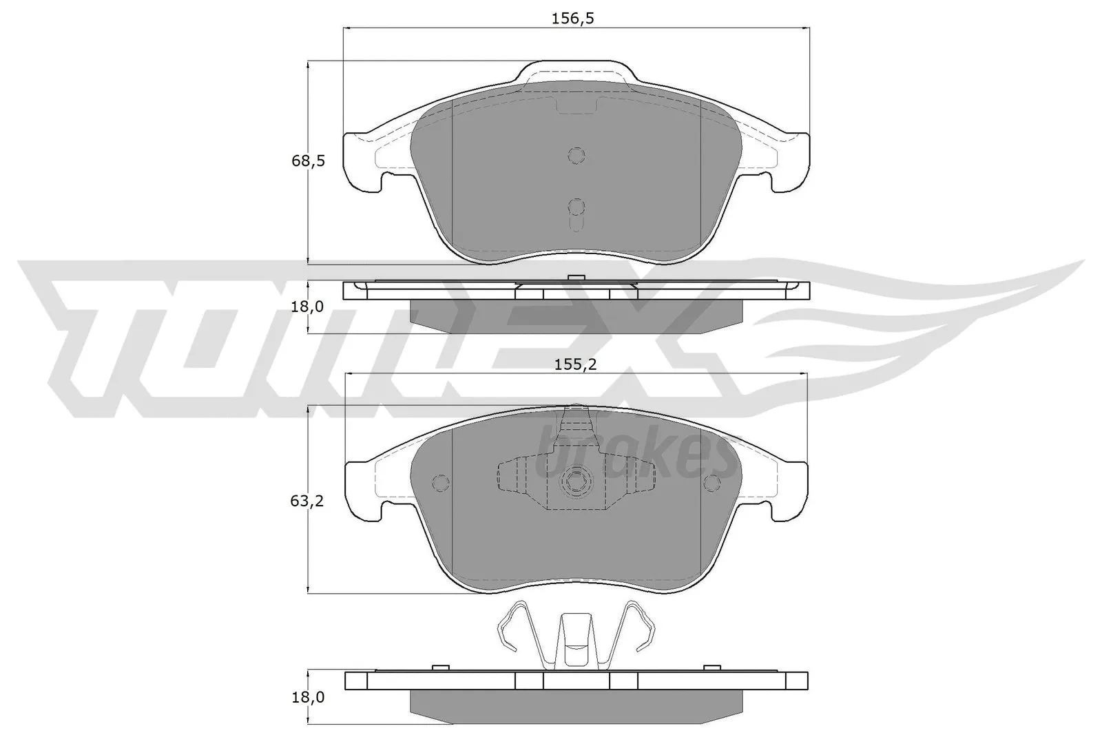 Kit de plaquettes de frein, frein à disque TOMEX Brakes TX 16-56
