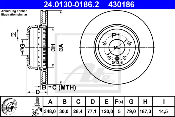 Disque de frein ATE-APAC 24.0130-0186.2