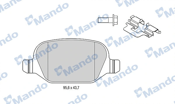 Kit de plaquettes de frein, frein à disque MANDO MBF015171