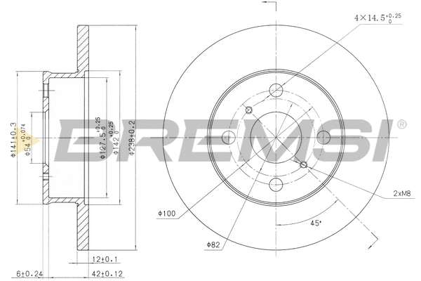 Disque de frein BREMSI CD6412S