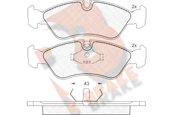 Kit de plaquettes de frein, frein à disque R BRAKE RB0758