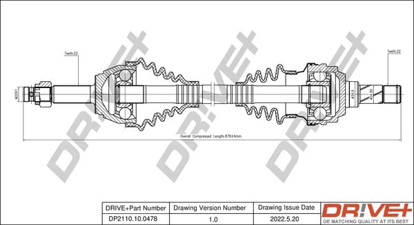 Arbre de transmission Dr!ve+ DP2110.10.0478