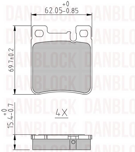 Kit de plaquettes de frein, frein à disque DANBLOCK DB 510278