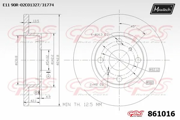 Disque de frein MAXTECH 861016