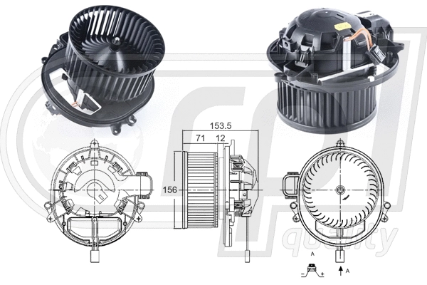 Moteur électrique, pulseur d'air habitacle RPL QUALITY APVTBW5017