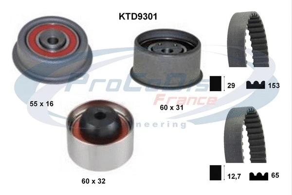 Kit de courroie crantée PROCODIS FRANCE KTD9301