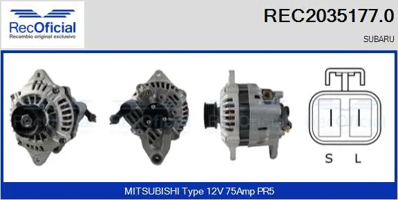 Alternateur RECOFICIAL REC2035177.0