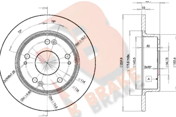 Disque de frein R BRAKE 78RBD25252