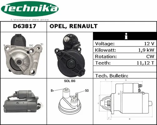 Démarreur Technika D63817