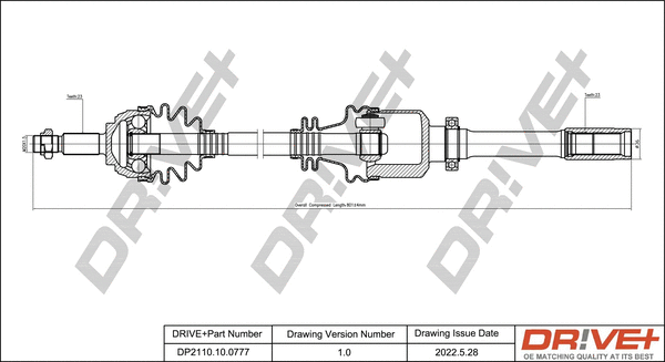 Arbre de transmission Dr!ve+ DP2110.10.0777