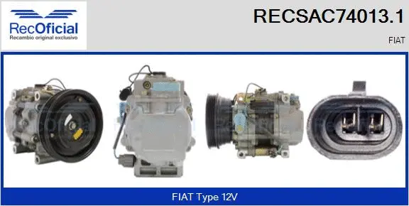 Compresseur, climatisation RECOFICIAL RECSAC74013.1