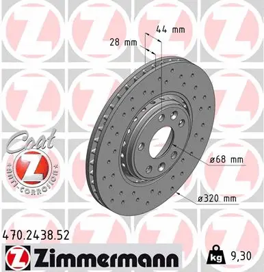 Disque de frein ZIMMERMANN 470.2438.52