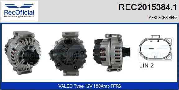 Alternateur RECOFICIAL REC2015384.1