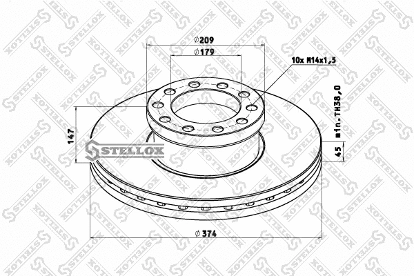 Disque de frein STELLOX 85-00802-SX