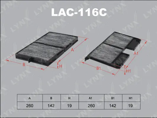 Filtre, air de l'habitacle LYNXAUTO LAC-116C