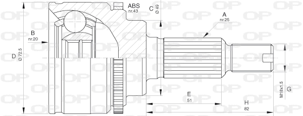 Jeu de joints, arbre de transmission OPEN PARTS CVJ5657.10
